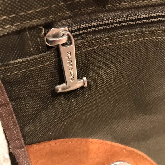 McGuire-Nicholas Green and Tan Canvas Briefcase - Picture 5 of 8